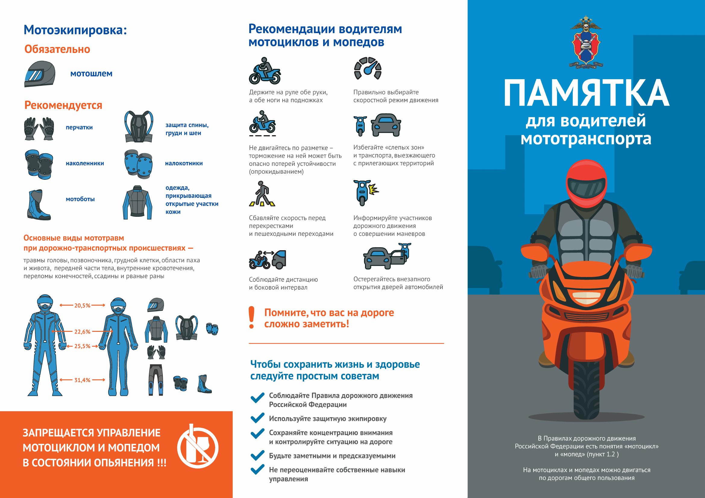 Памятка для водителей мототранспорт.